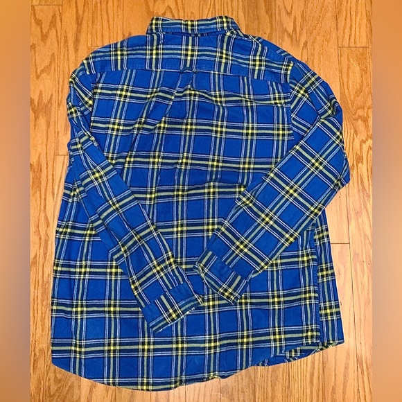 Men's XL Tall 100% Cotton LANDS' END Plaid Flannel Button Down Shirt - Picture 10 of 15